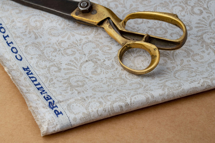 Damask Jacquard Hemp Fabric | Natural | Organic | 145gsm | 147cm Wide