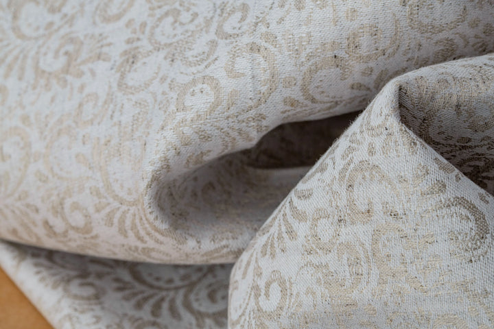 Damask Jacquard Hemp Fabric | Natural | Organic | 145gsm | 147cm Wide