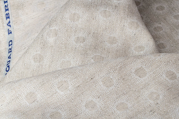 Pebble Jacquard Hemp Fabric | Natural | Organic | 145gsm | 147cm Wide