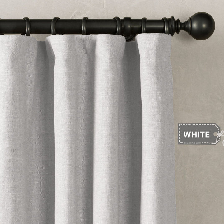 Heavyweight Belgian Linen Curtains - 290gsm Flax Linen - Rod Pocket, Grommet, Tab Top & More - Standard Sizes & Made to Measure in the UK