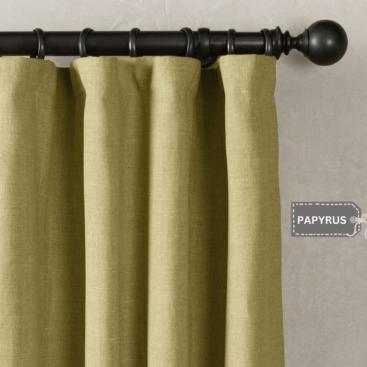 Heavyweight Belgian Linen Curtains - 290gsm Flax Linen - Rod Pocket, Grommet, Tab Top & More - Standard Sizes & Made to Measure in the UK