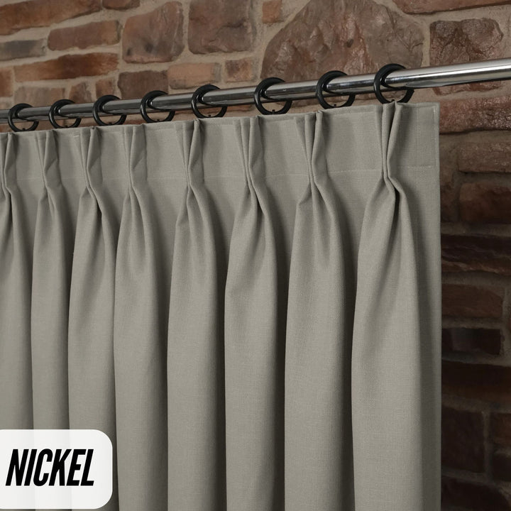 Triple Pinch Pleat Curtains | 50% Cotton 50% Linen | GOTS Certified | 18 Colours | Blackout/Light Filtering | Standard & Custom Sizes