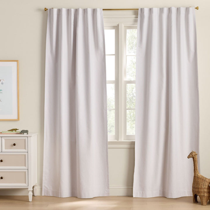 Oxford Stripe Linen Curtains | Standard & Made to Measure | Light Filtering or Blackout Liners