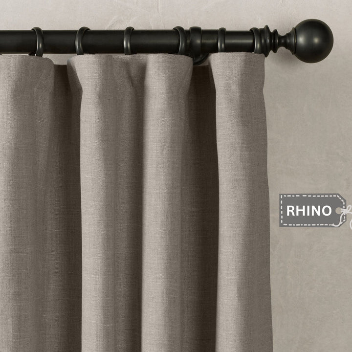 Heavyweight Belgian Linen Curtains - 290gsm Flax Linen - Rod Pocket, Grommet, Tab Top & More - Standard Sizes & Made to Measure in the UK