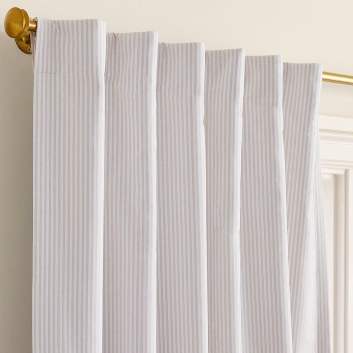 Oxford Stripe Linen Curtains | Standard & Made to Measure | Light Filtering or Blackout Liners Light Pink