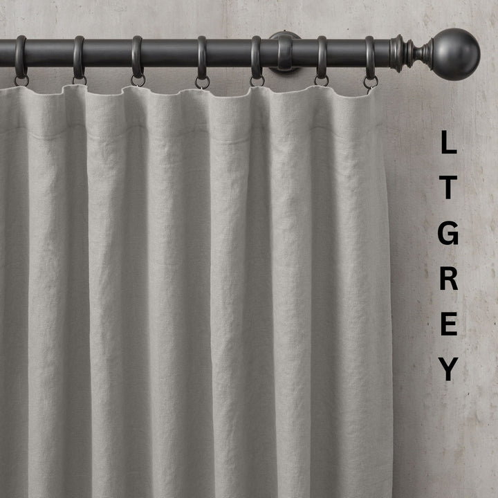 Organic Linen Curtains UK | European Flax | Grommet, Tab Top, Rod Pocket Curtains | Blackout & Thermal | 20+ Colours | Custom Sizes