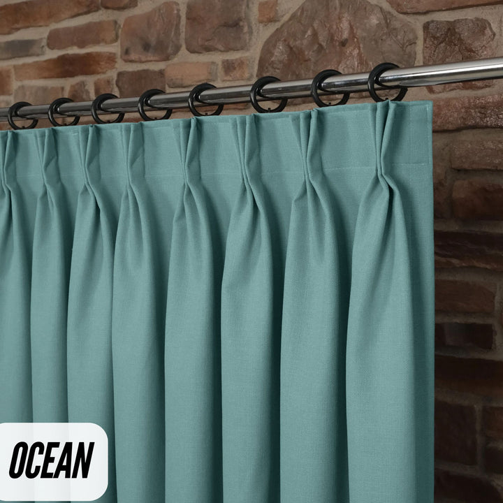 Triple Pinch Pleat Curtains | 50% Cotton 50% Linen | GOTS Certified | 18 Colours | Blackout/Light Filtering | Standard & Custom Sizes