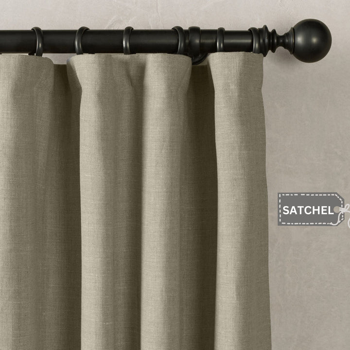 Heavyweight Belgian Linen Curtains - 290gsm Flax Linen - Rod Pocket, Grommet, Tab Top & More - Standard Sizes & Made to Measure in the UK