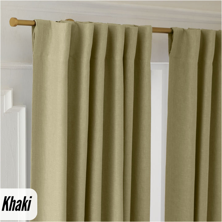 Organic Hemp Curtains - Blackout & Light Filtering | GOTS Certified | Single or Pair