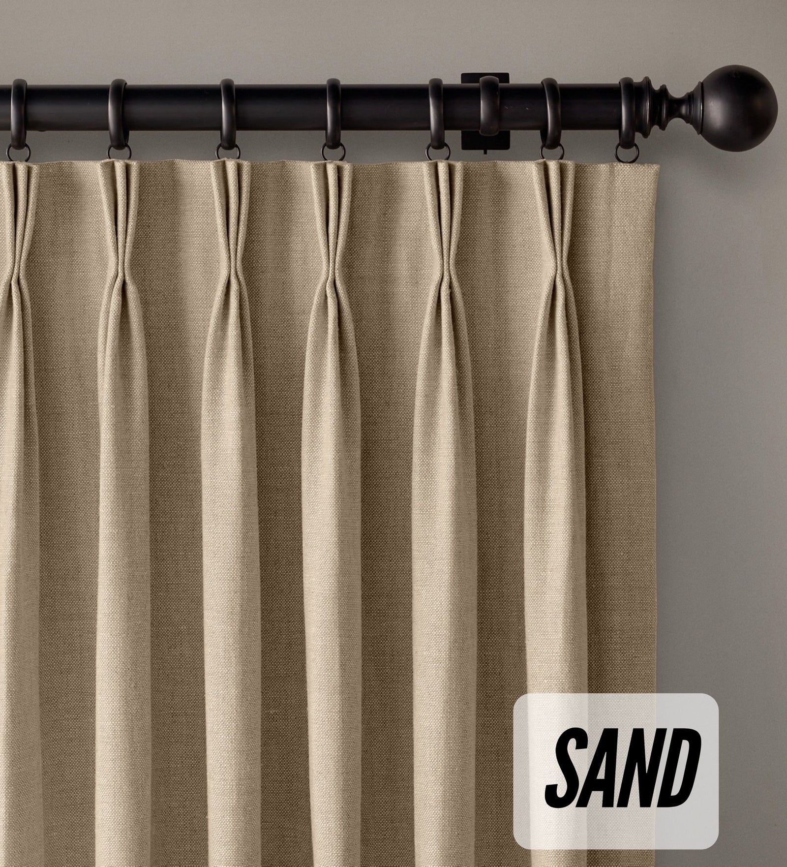 Organic Cotton Curtains | Triple Pinch Pleated | Standard & Made to Measure | Thermal Blackout
