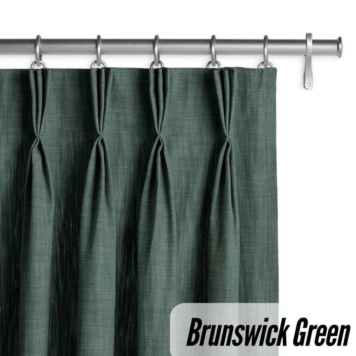 Organic Hemp Curtains with Blackout/Light Filtering Liner - Triple Pinch Pleat, Standard & Custom Sizes