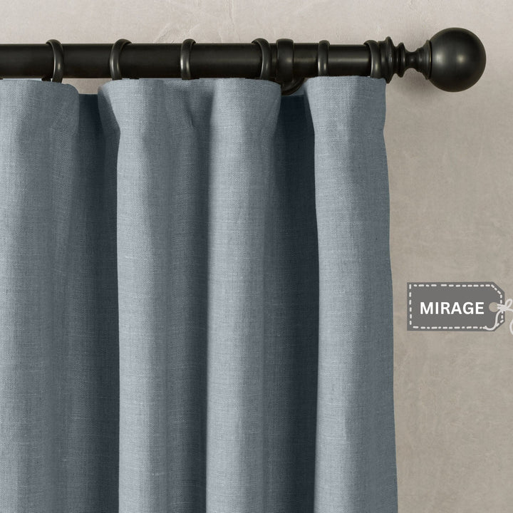 Heavyweight Belgian Linen Curtains - 290gsm Flax Linen - Rod Pocket, Grommet, Tab Top & More - Standard Sizes & Made to Measure in the UK