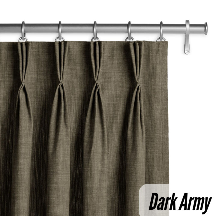 Organic Hemp Curtains with Blackout/Light Filtering Liner - Triple Pinch Pleat, Standard & Custom Sizes
