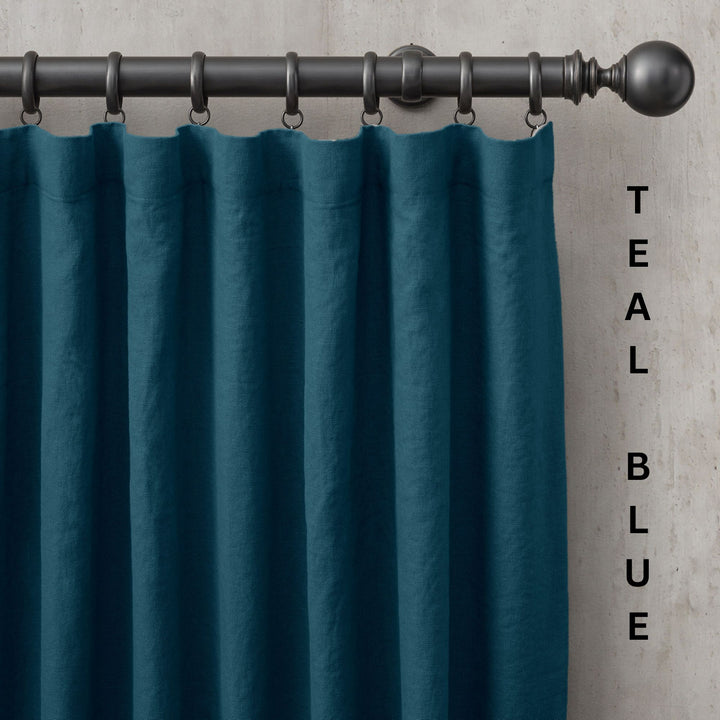 Organic Linen Curtains UK | European Flax | Grommet, Tab Top, Rod Pocket Curtains | Blackout & Thermal | 20+ Colours | Custom Sizes