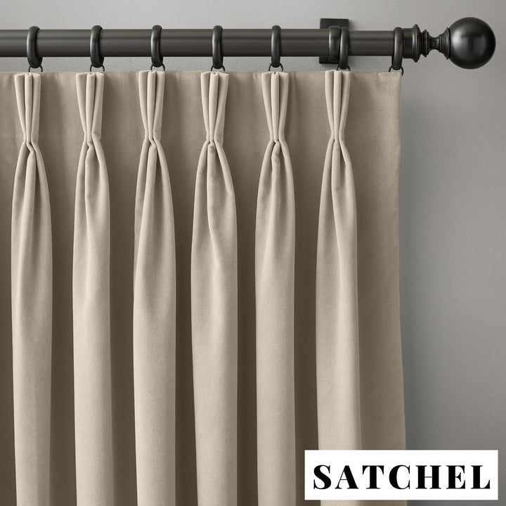 Triple Pinch Pleat Velvet Curtains | 100% Cotton | Blackout Lining Option | Standard & Custom Sizing