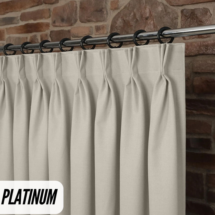Triple Pinch Pleat Curtains | 50% Cotton 50% Linen | GOTS Certified | 18 Colours | Blackout/Light Filtering | Standard & Custom Sizes
