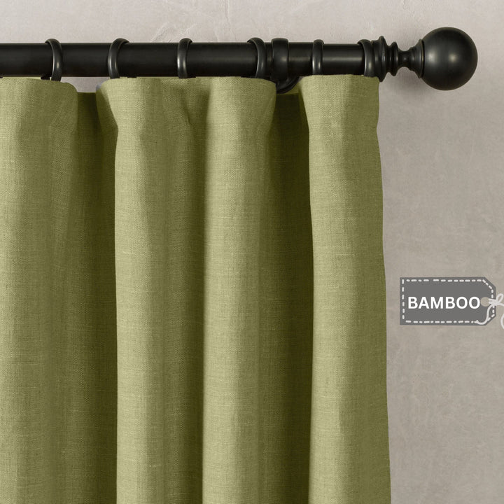Heavyweight Belgian Linen Curtains - 290gsm Flax Linen - Rod Pocket, Grommet, Tab Top & More - Standard Sizes & Made to Measure in the UK