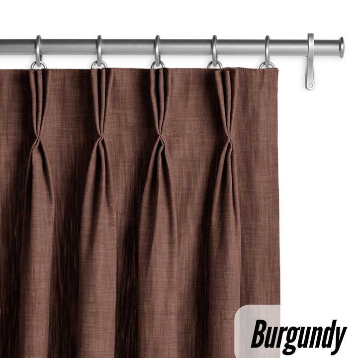 Organic Hemp Curtains with Blackout/Light Filtering Liner - Triple Pinch Pleat, Standard & Custom Sizes
