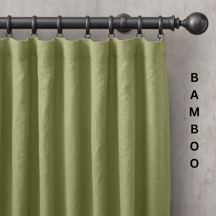 Organic Linen Curtains UK | European Flax | Grommet, Tab Top, Rod Pocket Curtains | Blackout & Thermal | 20+ Colours | Custom Sizes
