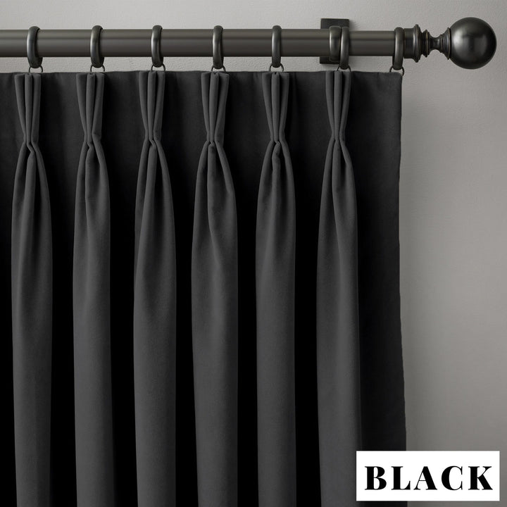 Triple Pinch Pleat Velvet Curtains | 100% Cotton | Blackout Lining Option | Standard & Custom Sizing