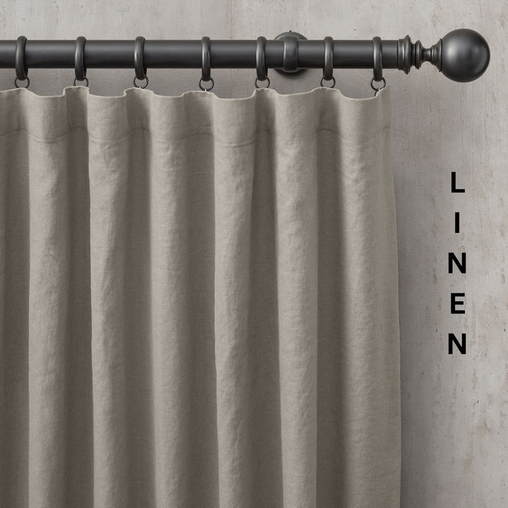 Organic Linen Curtains UK | European Flax | Grommet, Tab Top, Rod Pocket Curtains | Blackout & Thermal | 20+ Colours | Custom Sizes