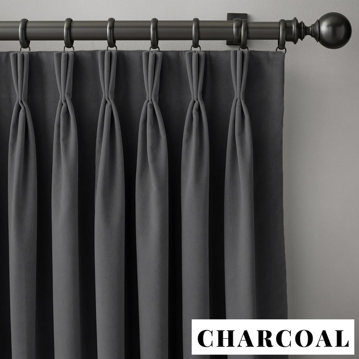 Triple Pinch Pleat Velvet Curtains | 100% Cotton | Blackout Lining Option | Standard & Custom Sizing