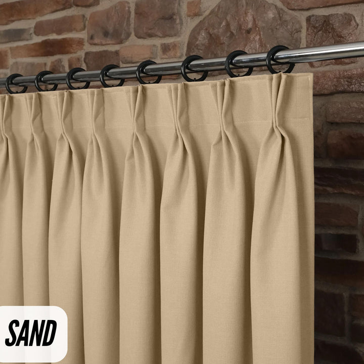 Triple Pinch Pleat Curtains | 50% Cotton 50% Linen | GOTS Certified | 18 Colours | Blackout/Light Filtering | Standard & Custom Sizes