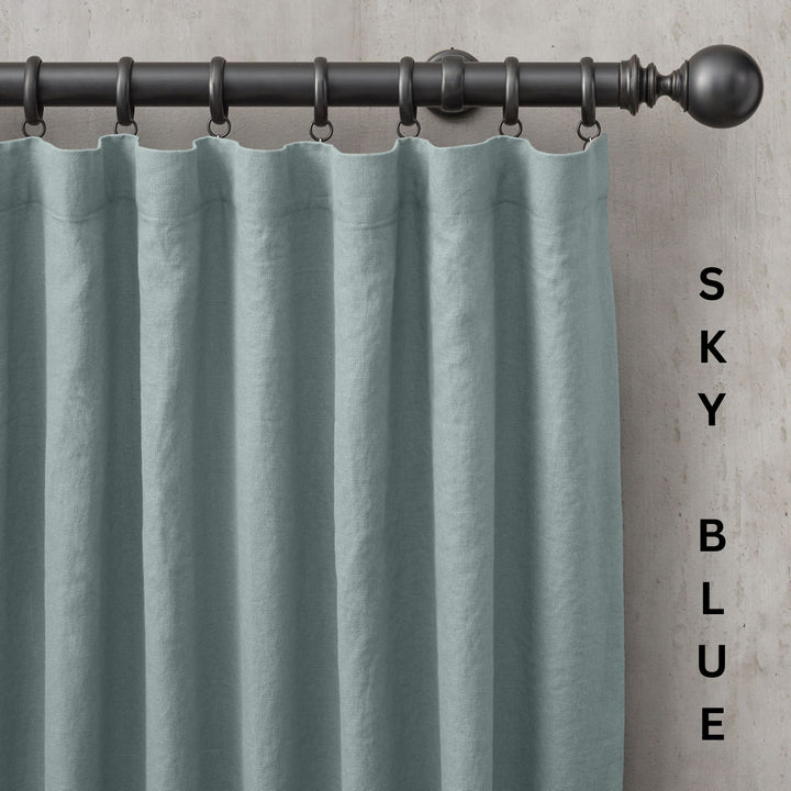 Organic Linen Curtains UK | European Flax | Grommet, Tab Top, Rod Pocket Curtains | Blackout & Thermal | 20+ Colours | Custom Sizes
