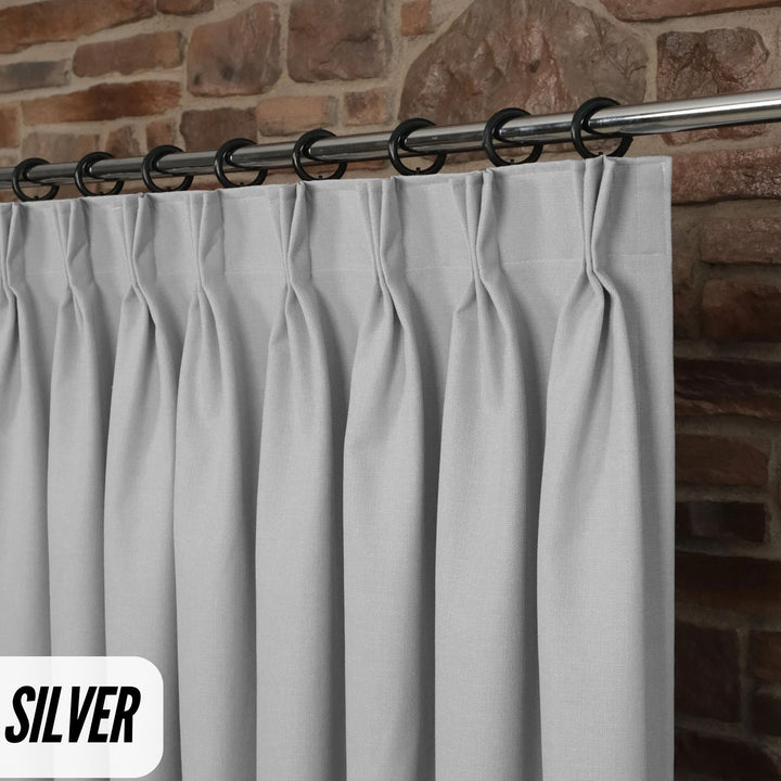 Triple Pinch Pleat Curtains | 50% Cotton 50% Linen | GOTS Certified | 18 Colours | Blackout/Light Filtering | Standard & Custom Sizes