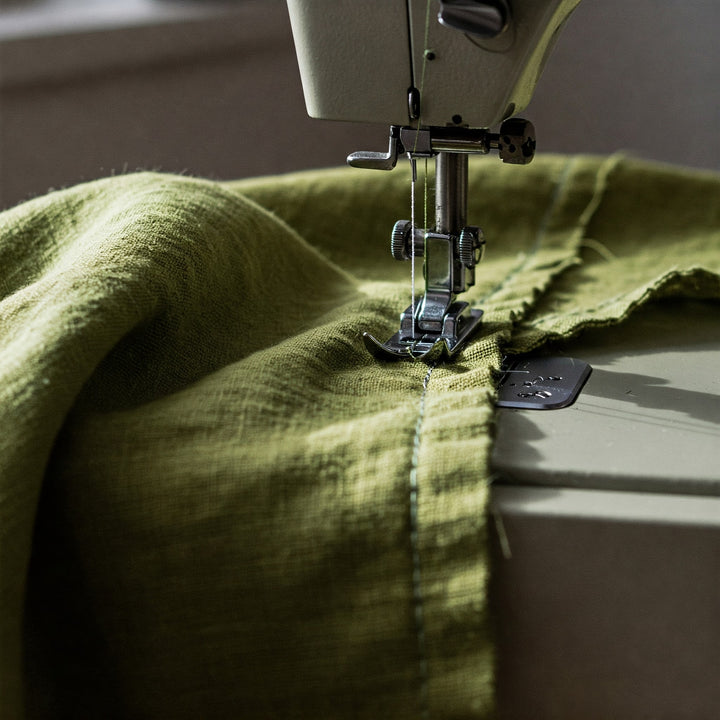 Olive Green Linen Tablecloth - Organic Flax Rustic Table Cover