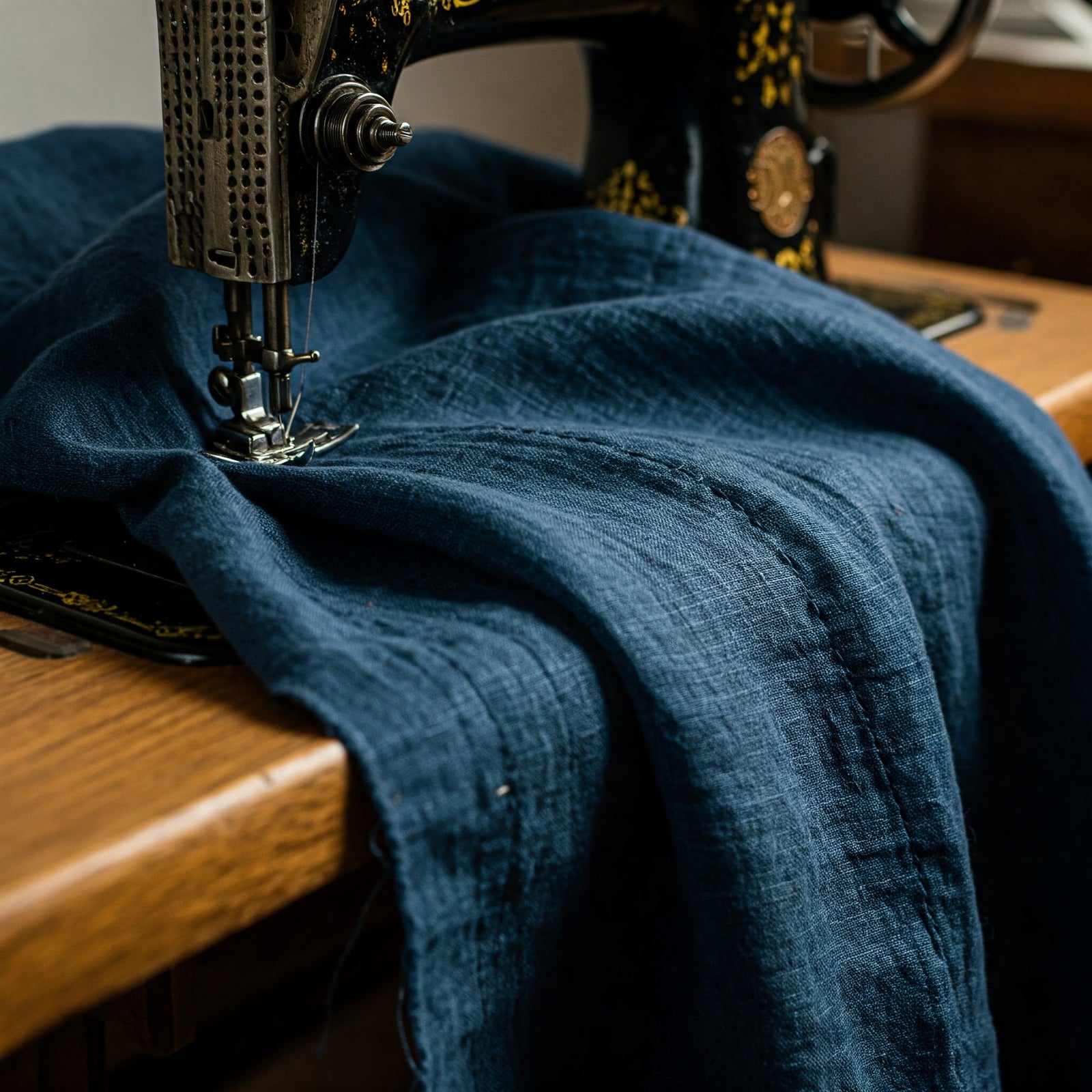 Midnight Blue Linen Tablecloth - Organic Flax Table Cover