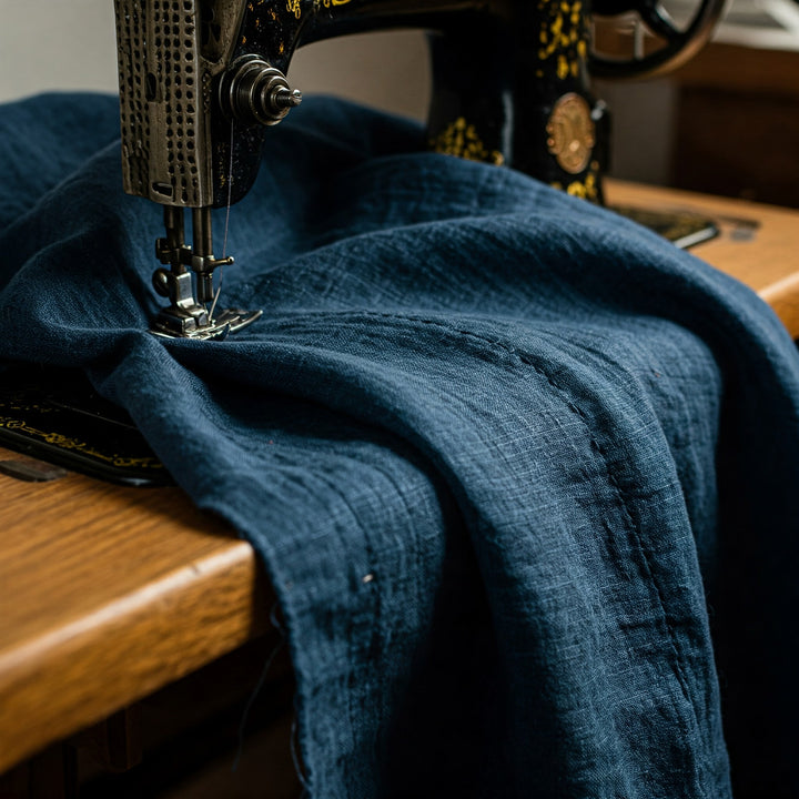 Midnight Blue Linen Tablecloth - Organic Flax Table Cover