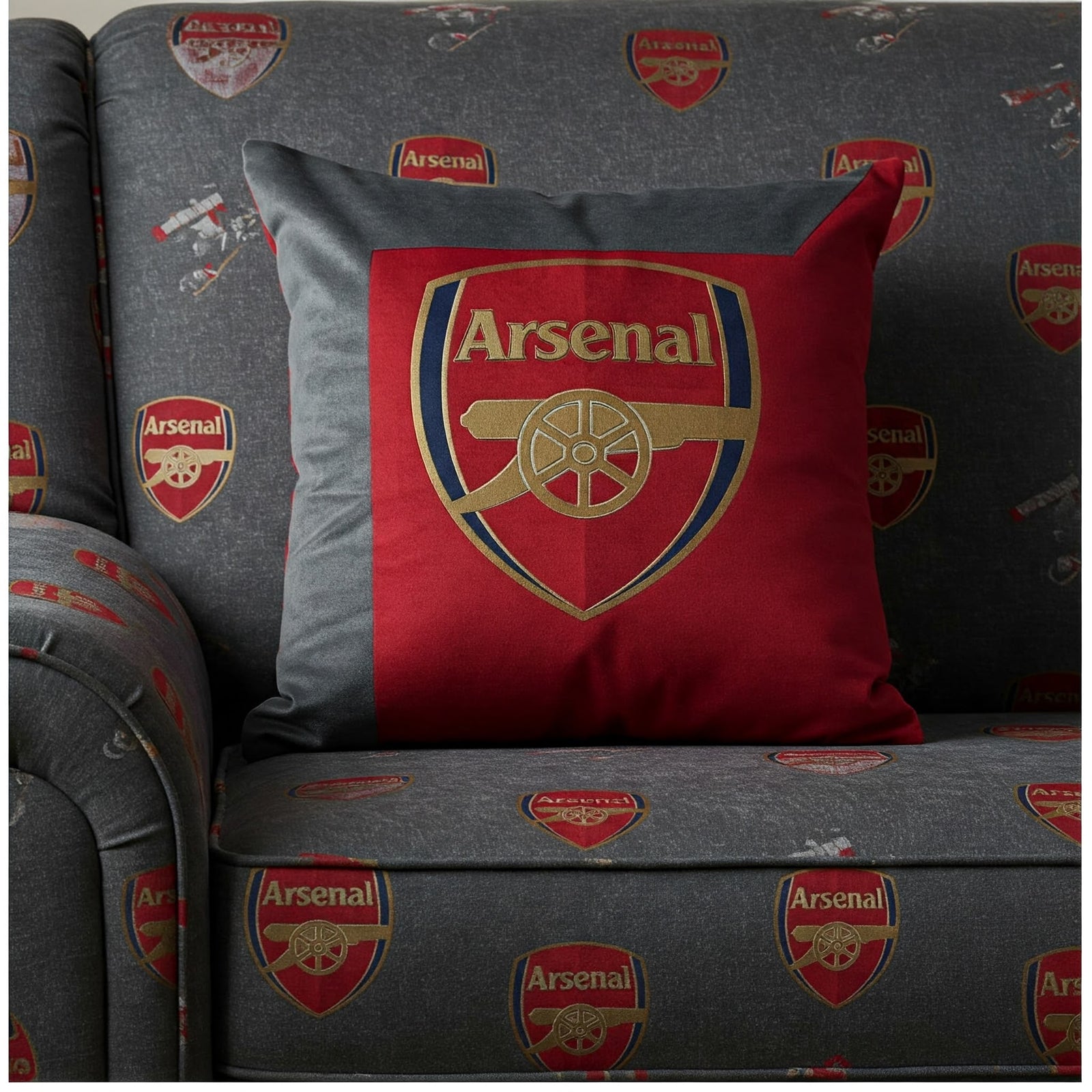 Arsenal FC Cushion Cover: 45x45cm Pure Cotton - Home Decor & Gifts