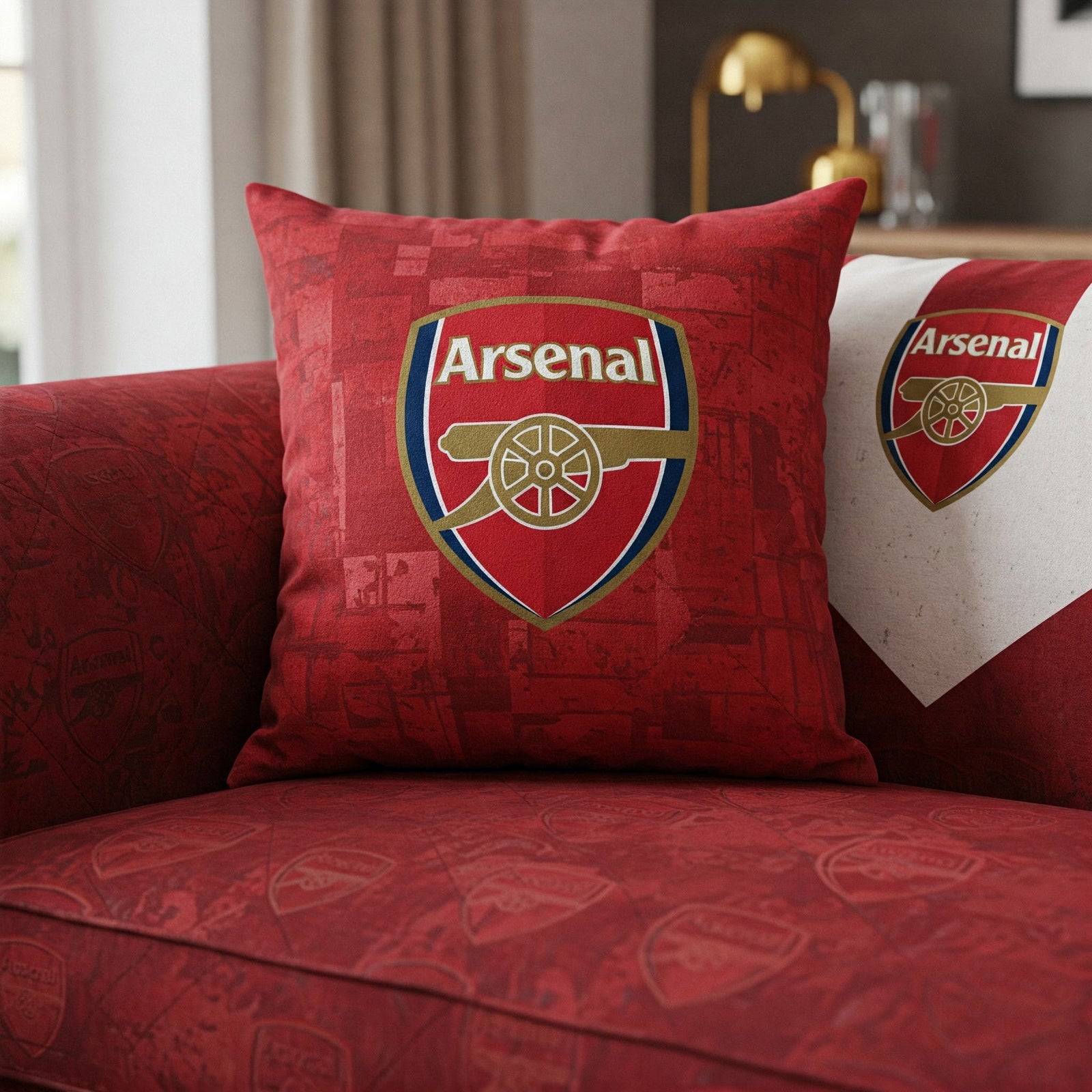 Arsenal FC Cushion Cover: 45x45cm Pure Cotton - Home Decor & Gifts