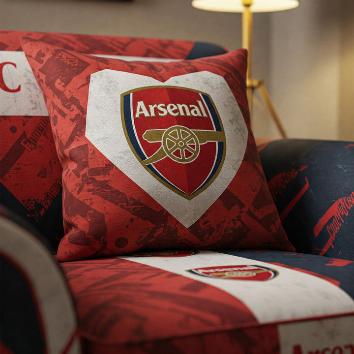 Arsenal FC Cushion Cover: 45x45cm Pure Cotton - Home Decor & Gifts