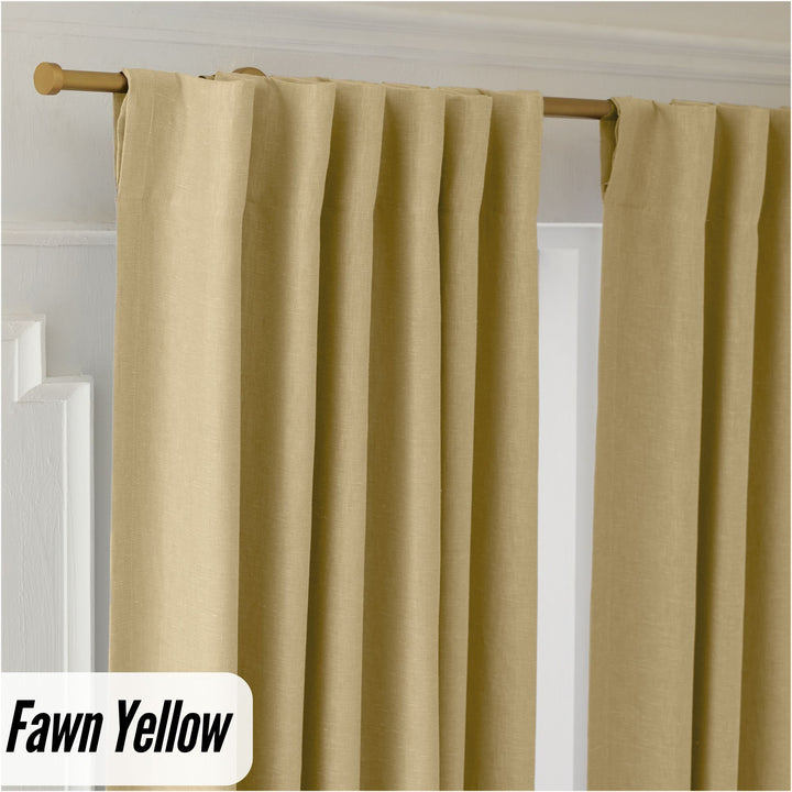 Organic Hemp Curtains - Blackout & Light Filtering | GOTS Certified | Single or Pair