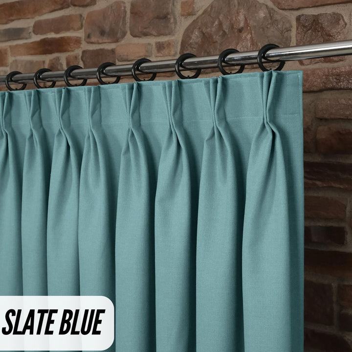 Triple Pinch Pleat Curtains | 50% Cotton 50% Linen | GOTS Certified | 18 Colours | Blackout/Light Filtering | Standard & Custom Sizes
