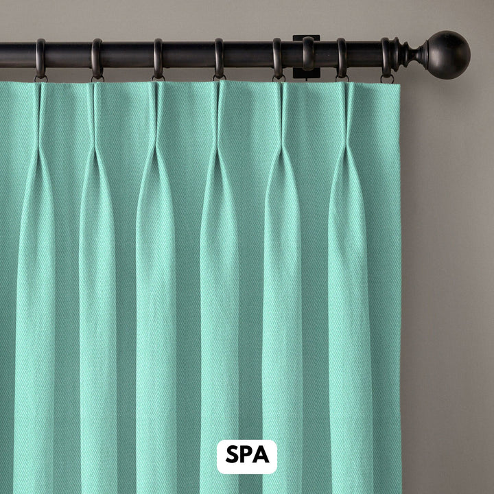 Pinch Pleated Woven Herringbone Linen Curtains UK - Natural Texture | Standard & Made to Measure