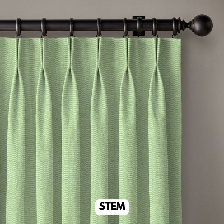 Pinch Pleated Woven Herringbone Linen Curtains UK - Natural Texture | Standard & Made to Measure