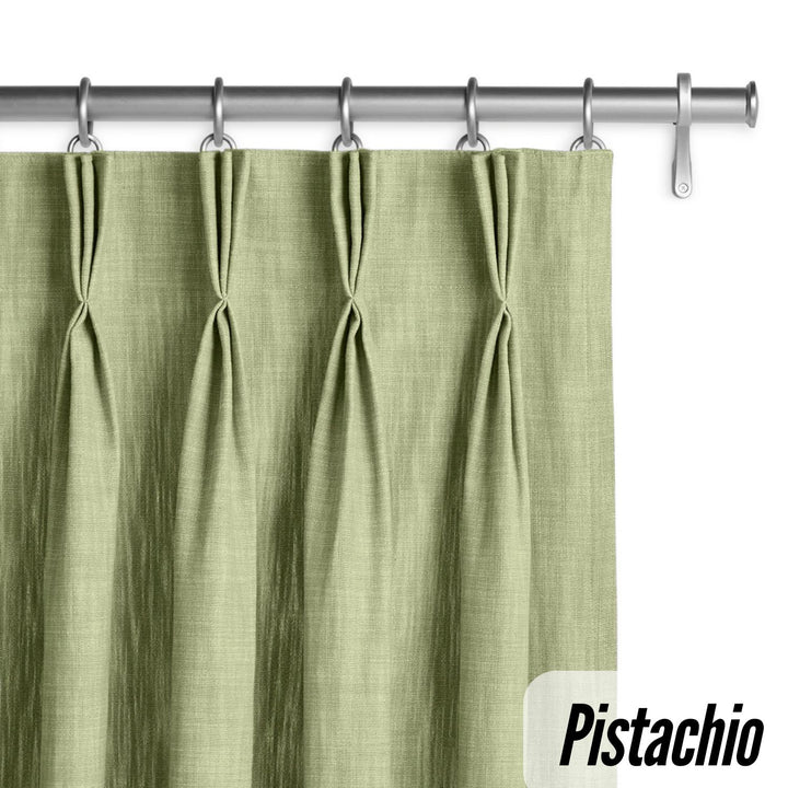 Organic Hemp Curtains with Blackout/Light Filtering Liner - Triple Pinch Pleat, Standard & Custom Sizes
