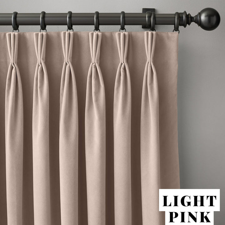Triple Pinch Pleat Velvet Curtains | 100% Cotton | Blackout Lining Option | Standard & Custom Sizing