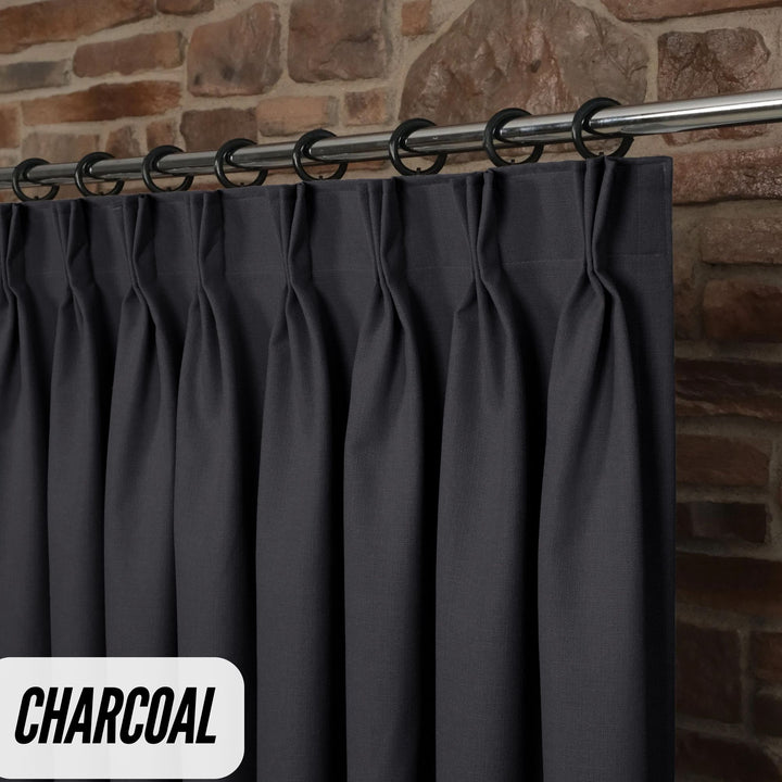 Triple Pinch Pleat Curtains | 50% Cotton 50% Linen | GOTS Certified | 18 Colours | Blackout/Light Filtering | Standard & Custom Sizes