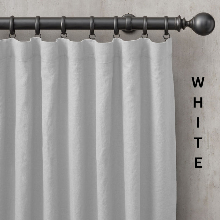 Organic Linen Curtains UK | European Flax | Grommet, Tab Top, Rod Pocket Curtains | Blackout & Thermal | 20+ Colours | Custom Sizes