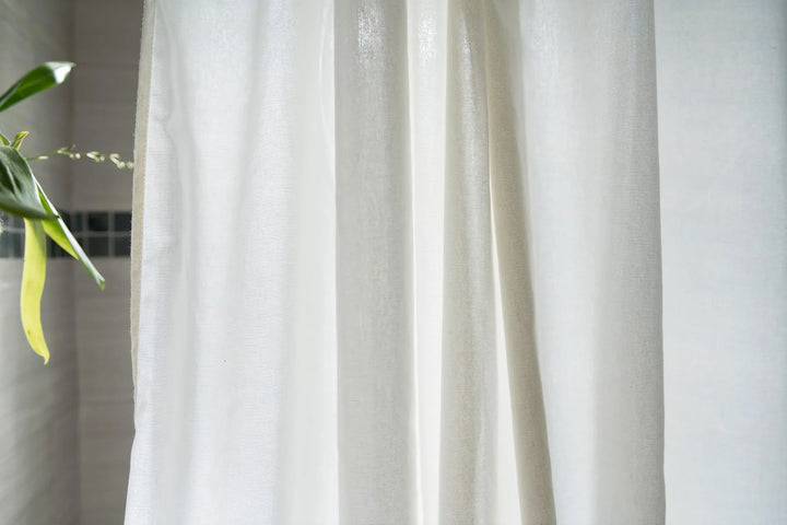 Organic Hemp Shower Curtain | Off White | Rustproof Grommets | The Organic Habitat