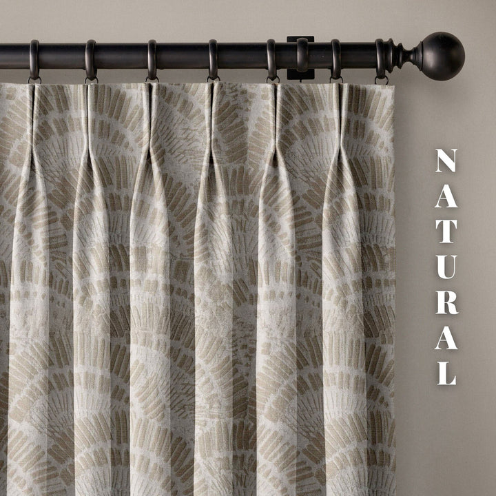 Textured Linen Curtains with Boho Pattern | 4 Colours | Pinch Pleated | Size & Liner Options