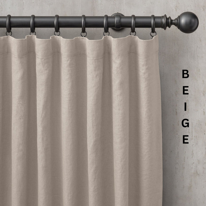 Organic Linen Curtains UK | European Flax | Grommet, Tab Top, Rod Pocket Curtains | Blackout & Thermal | 20+ Colours | Custom Sizes