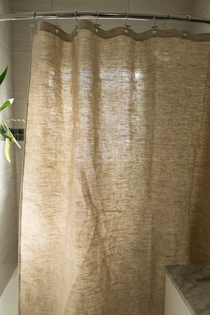 Natural Hemp Shower Curtain | Eco-Friendly & Fast Drying | Standard & Custom Sizes |UK Made