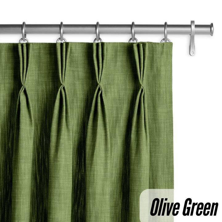 Organic Hemp Curtains with Blackout/Light Filtering Liner - Triple Pinch Pleat, Standard & Custom Sizes