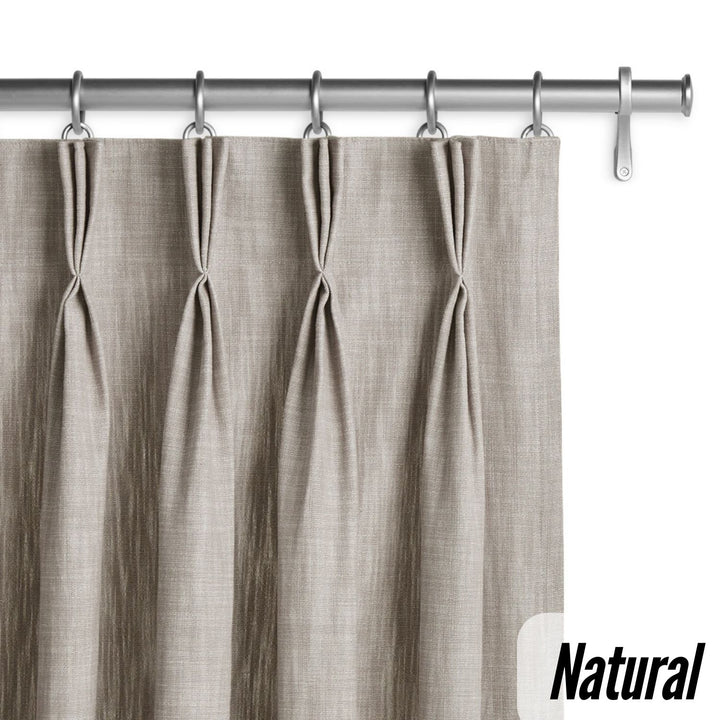 Organic Hemp Curtains with Blackout/Light Filtering Liner - Triple Pinch Pleat, Standard & Custom Sizes