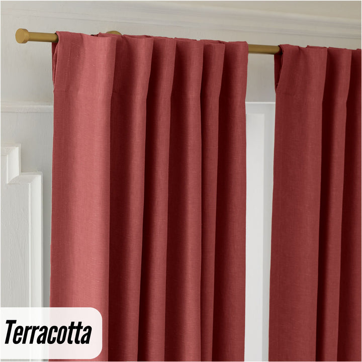 Organic Hemp Curtains - Blackout & Light Filtering | GOTS Certified | Single or Pair